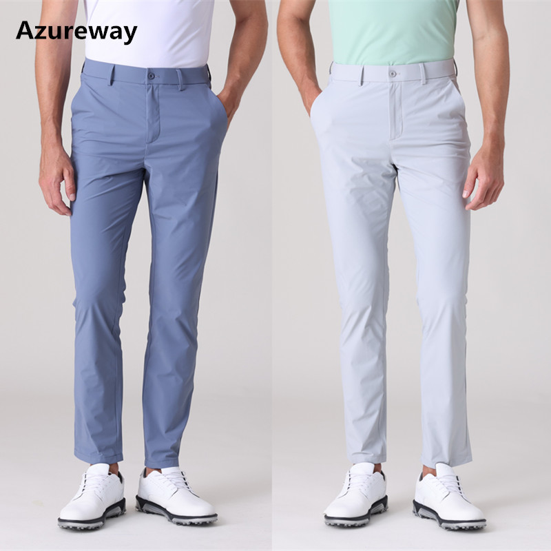 Azureway高尔夫松紧腰男长裤薄款速干高弹修身裤子GOLF运动球衣服