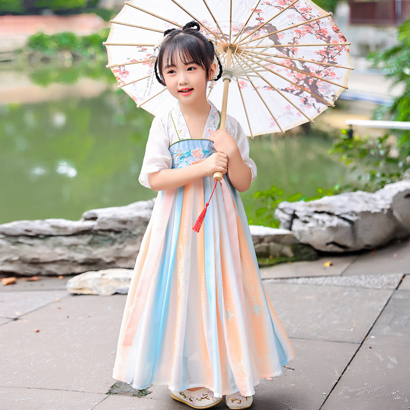 儿童汉服女童夏季女孩古装中国风公主古风薄款仙女小女孩仙气齐胸