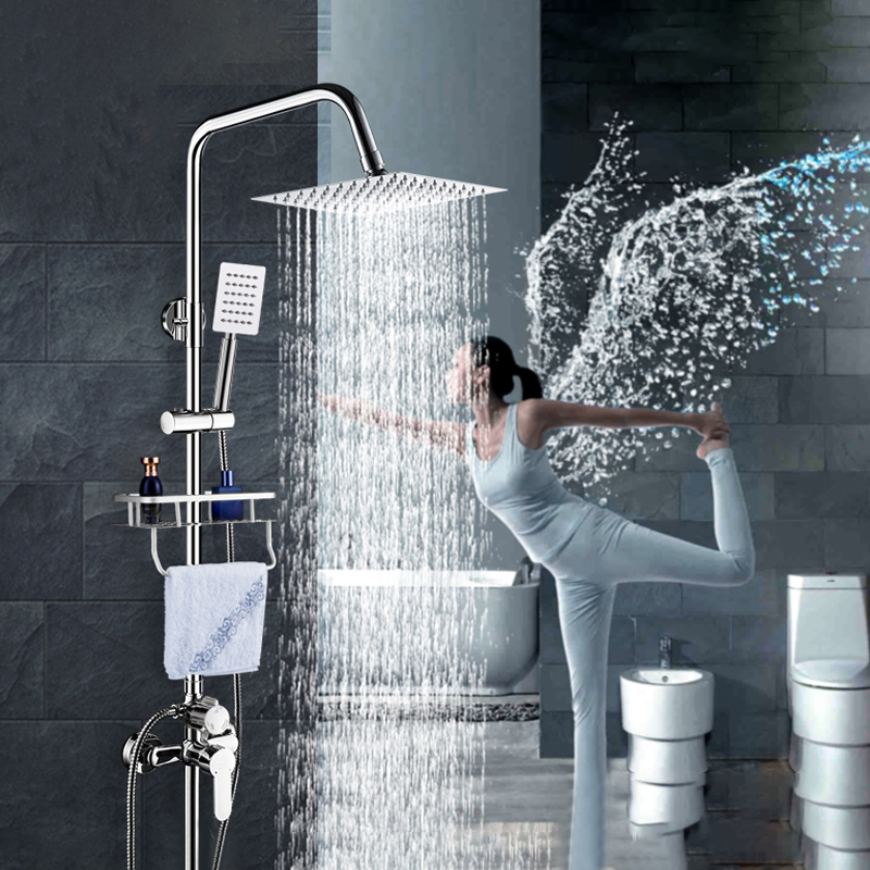 花洒套装卫生间加厚全铜洗澡淋浴器家用增压冷欧式花酒一体全套