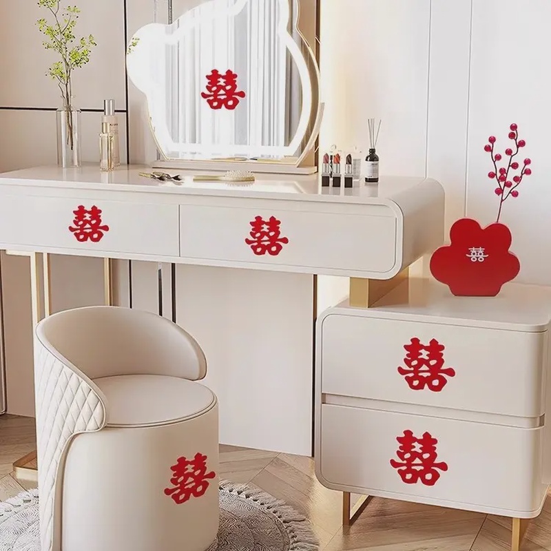 婚房专用喜字不干胶自粘结婚柜子小喜字贴纸创意婚礼嫁妆柜门装饰