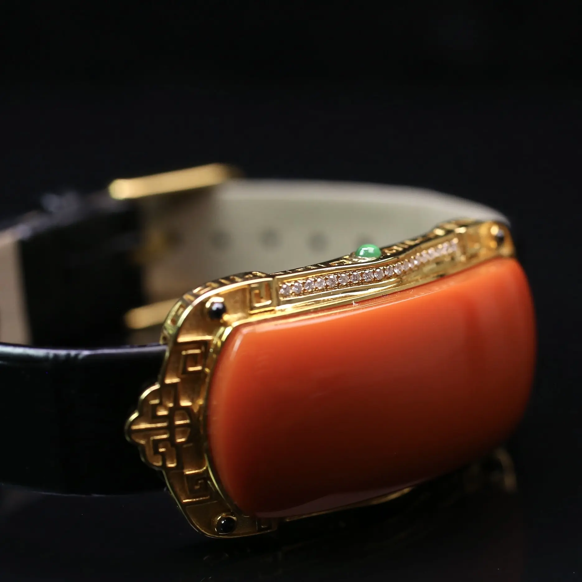 天然原矿无胶保山南红大水沟满色满肉手牌收藏级