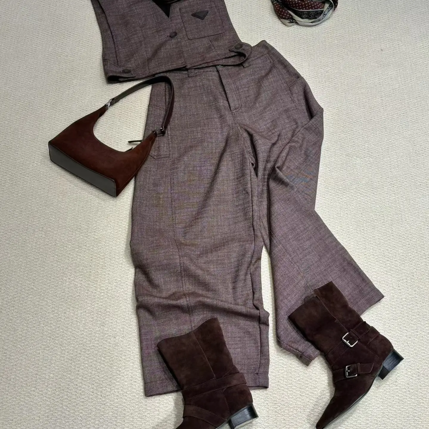 新款休闲高腰宽松显瘦阔腿长裤时尚百搭通勤必备