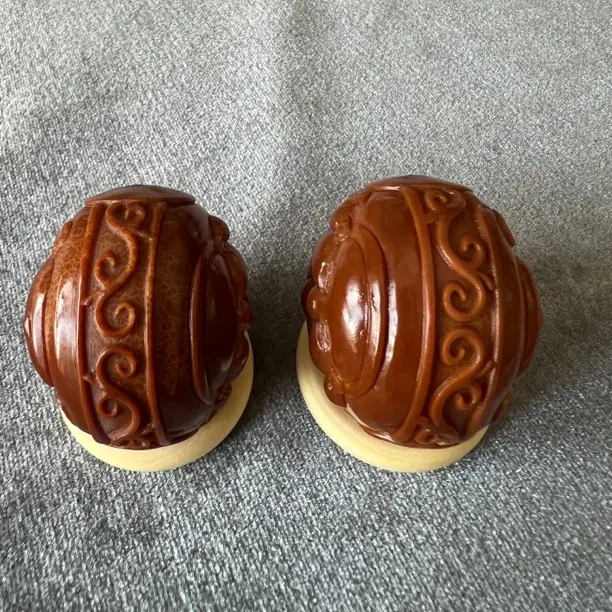 橄榄核雕横财弥手工手把件手球