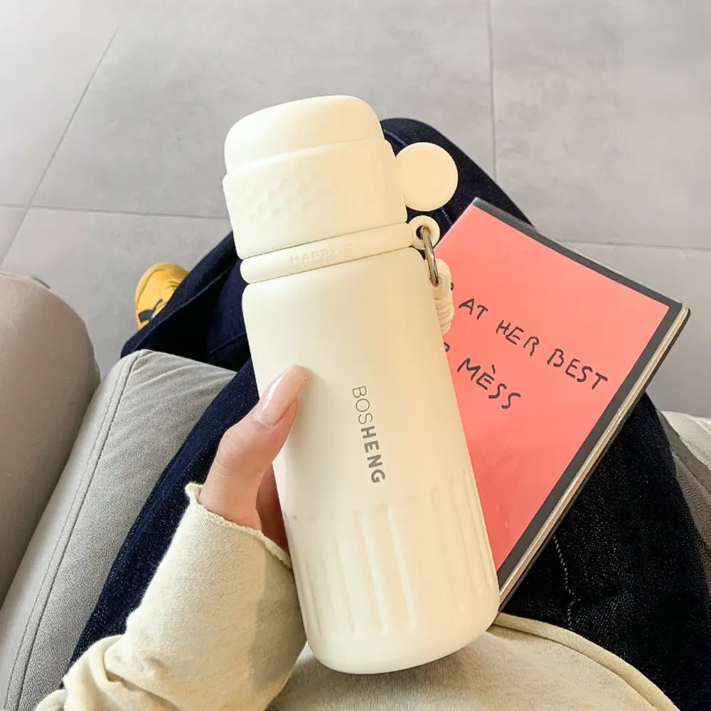 简约保温杯女生新款2025高颜值带盖办公室水杯316不锈钢吸管杯子