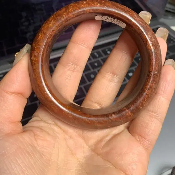 火燎皮满沁满肉复古手镯60圈口