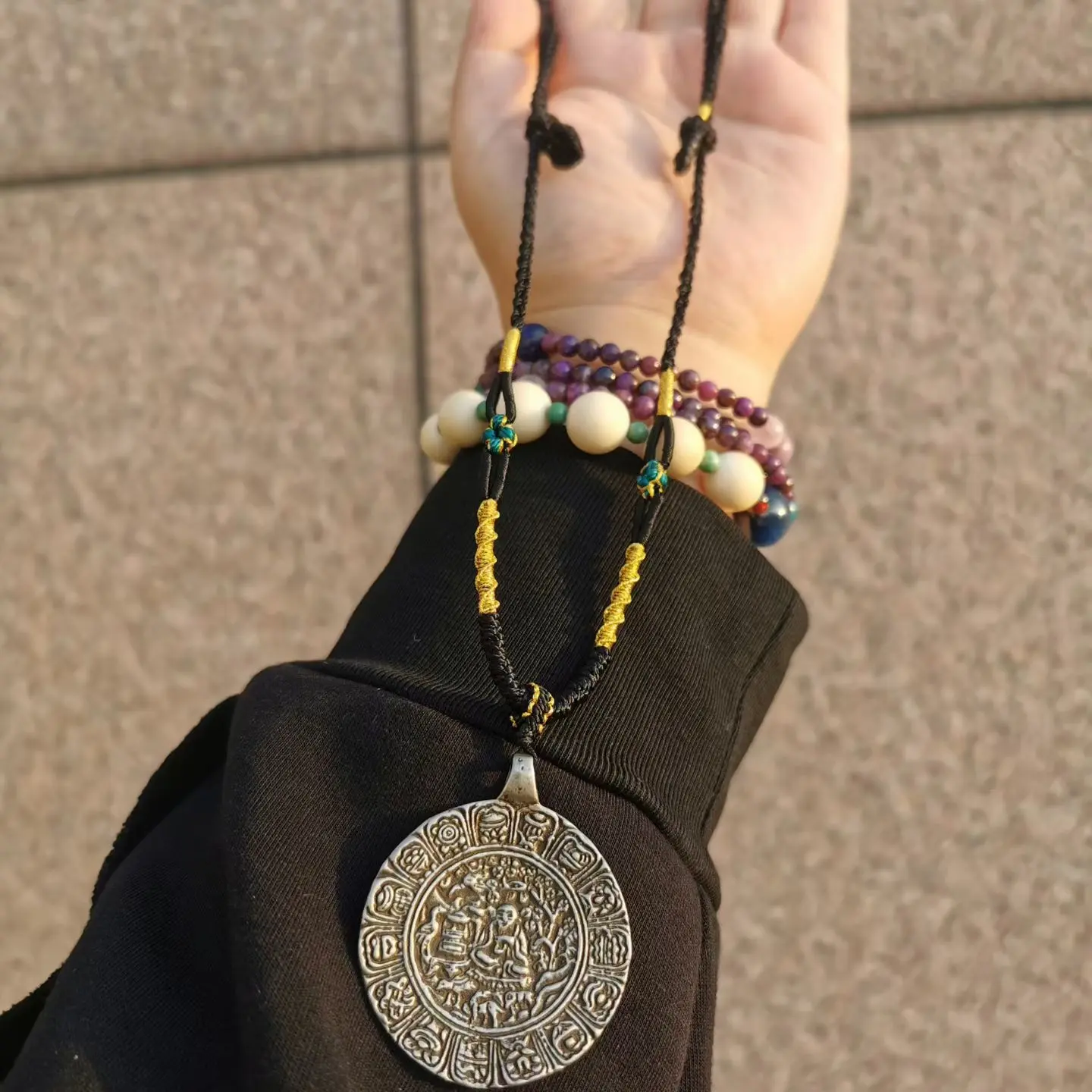 15369利马铜龙树仏牌项链