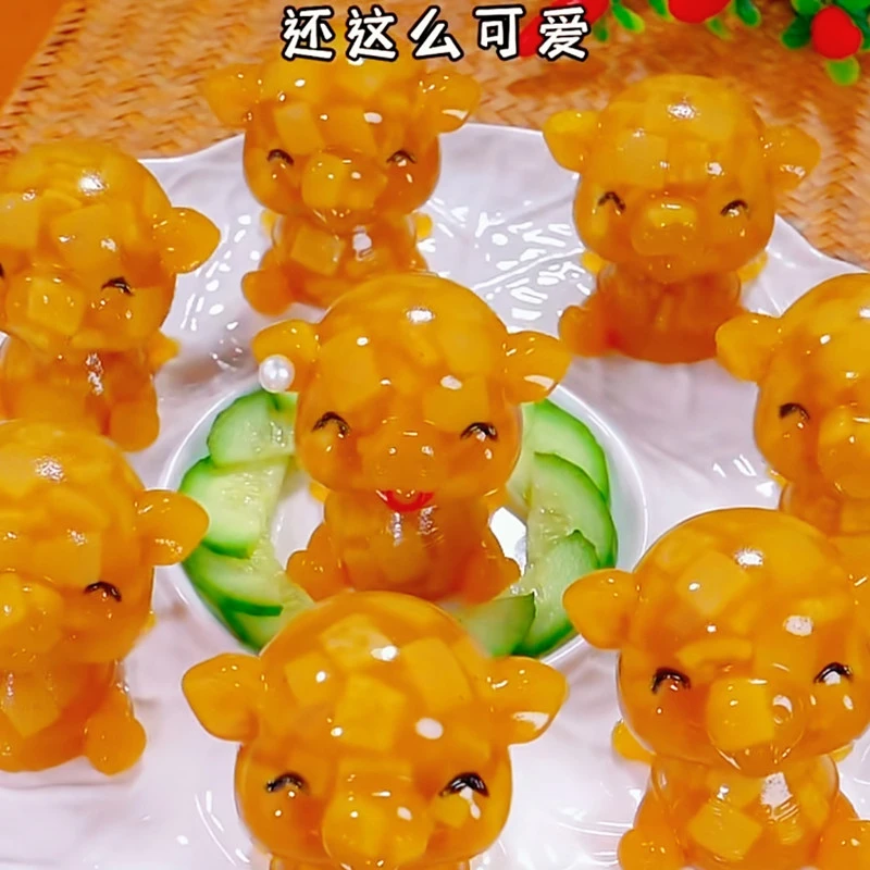 小猪皮冻模具 过年DIY硅胶做猪肉皮冻的磨具3D立体自制肉冻子滴胶