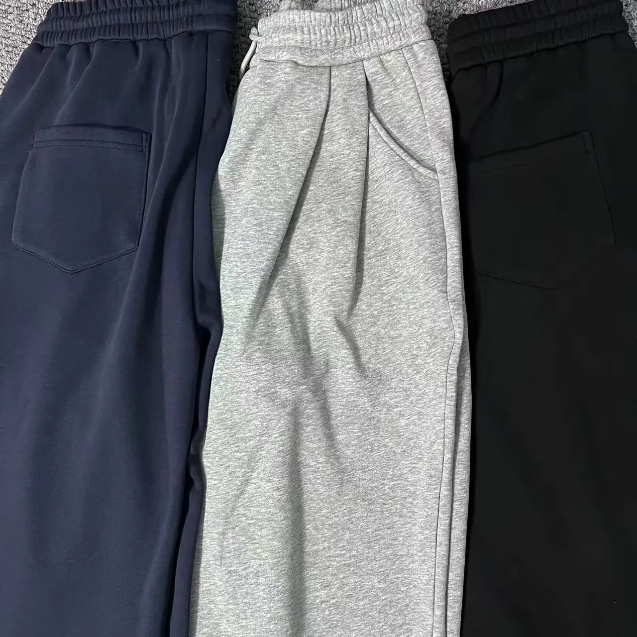 秋季新款男女同款休闲卫裤时尚百搭弯刀松紧腰长裤运动裤