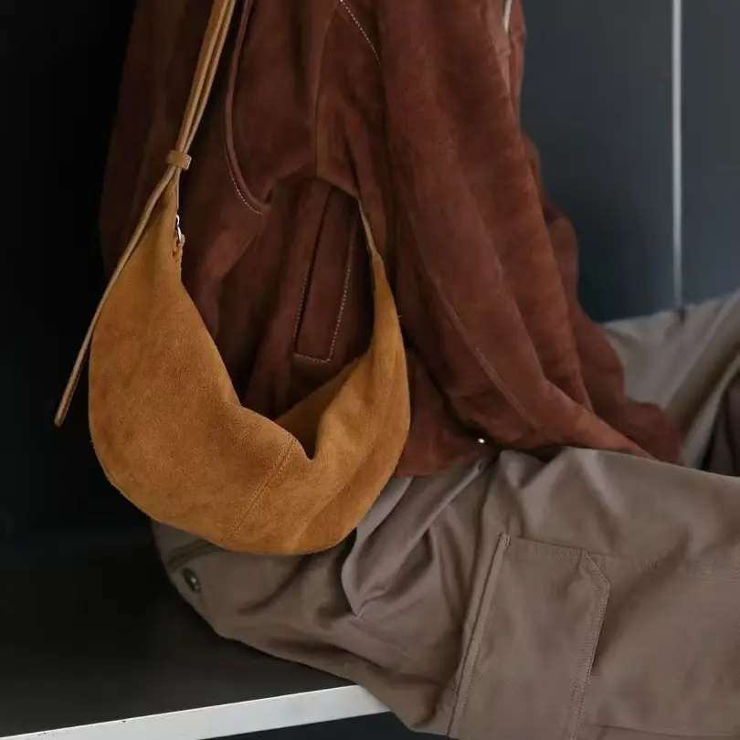 百豆单肩包简约百搭磨砂皮韩式2025拉链时尚