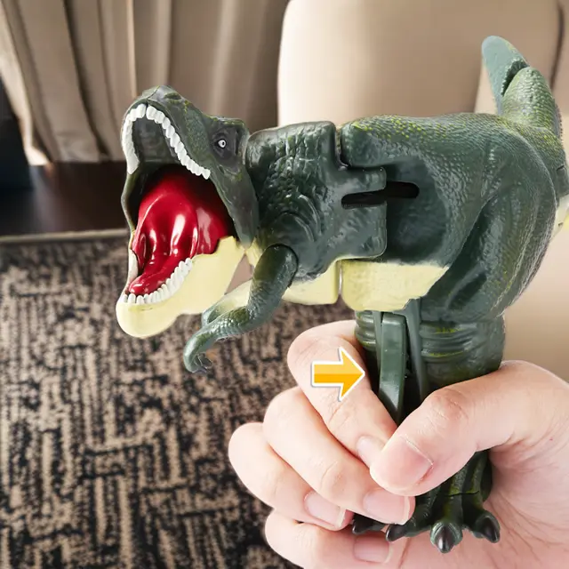 按压恐龙手枪恶龙咆哮解压玩具咬人仿真会摇头摆尾霸王龙逼真发声