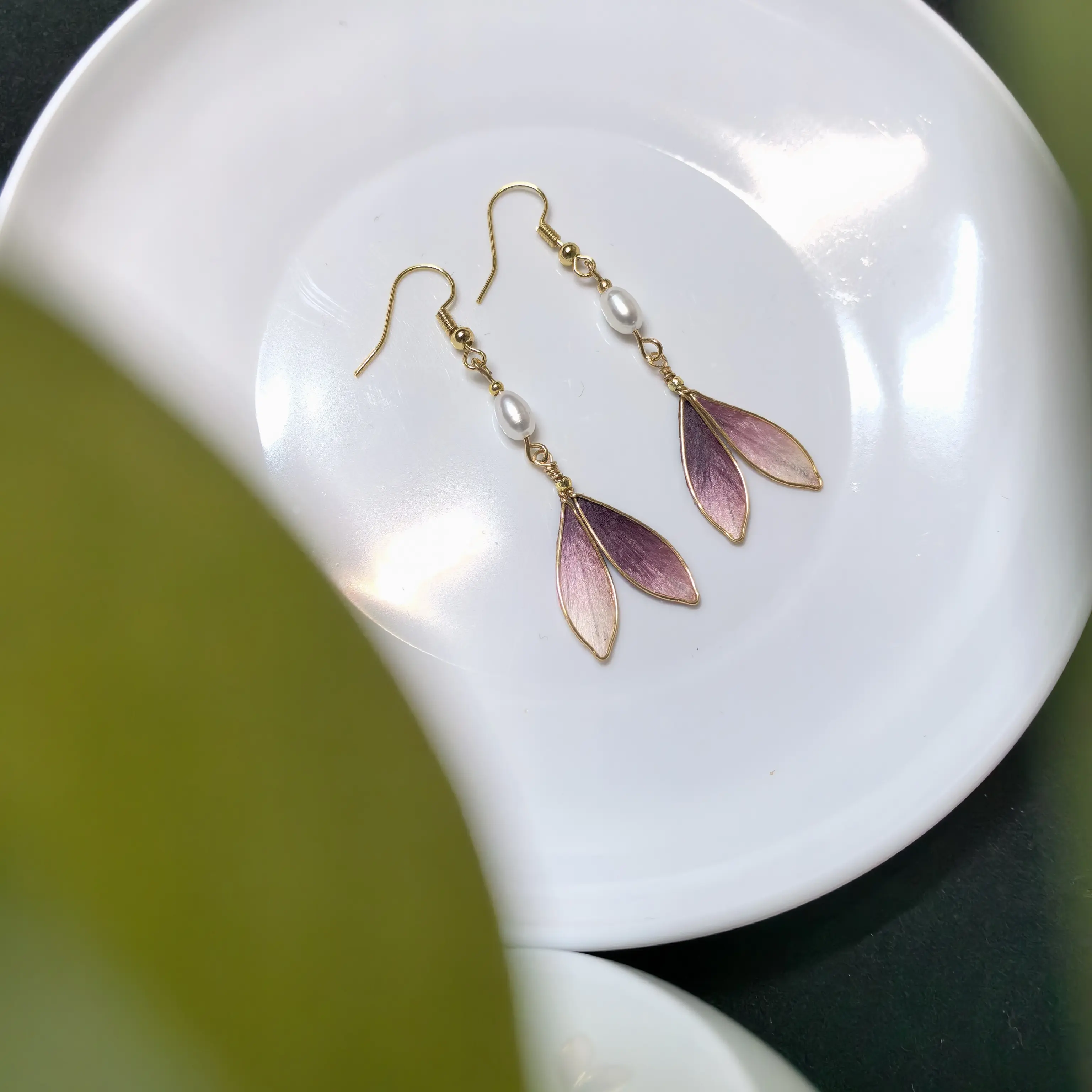 非遗蚕丝绒花纯手工耳坠新中式古风饰品