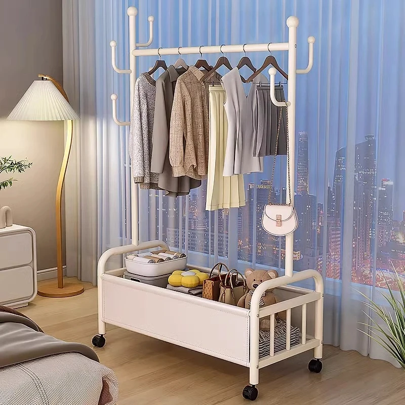 衣架落地卧室挂衣架家用室内移动轻奢晾衣架多功能收纳置物衣帽架