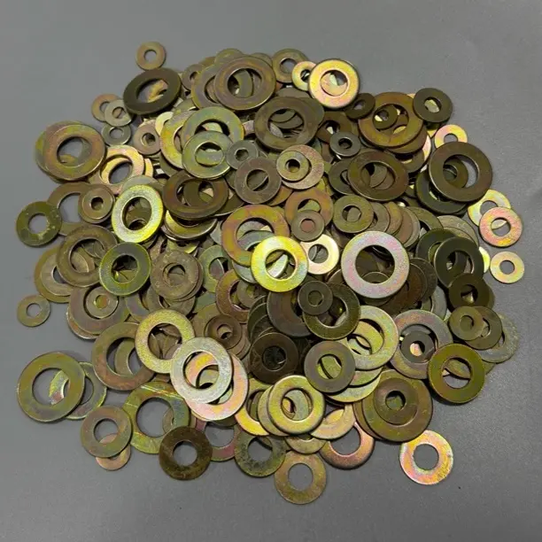 2斤混装镀彩锌平垫金属垫片圆形加大加厚垫圈螺丝螺栓垫
