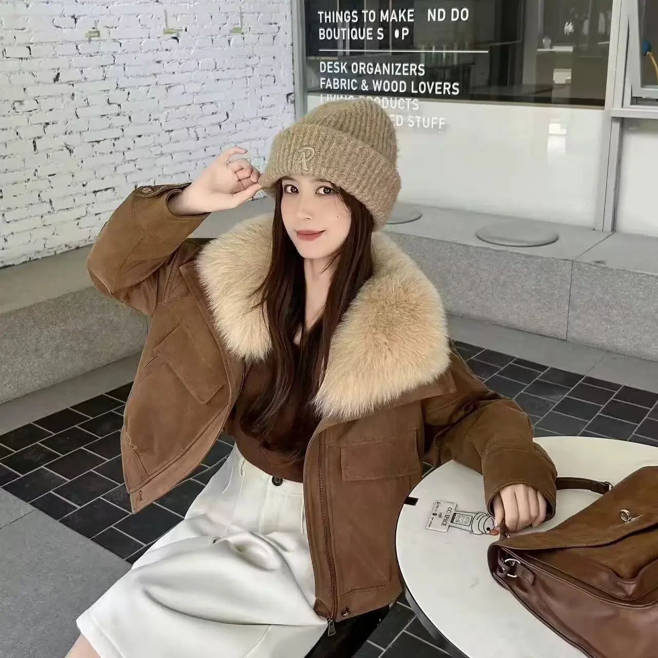 新款石墨烯云绒领可拆卸女冬季休闲翻领拉链款加厚外套811-03