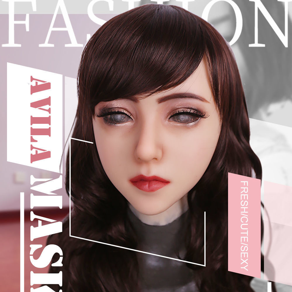 硅胶女款古铜色面罩全头套面具影视道具舒适聚会cos面具