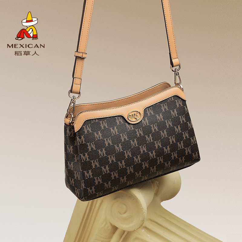 稻草人包包母亲节礼物女士大气中年单肩包妈妈包斜挎包妈妈包女包