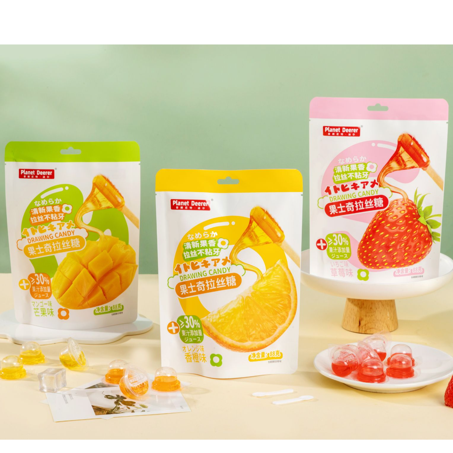 Planet Deerer/普朗尼特·迪尔 果汁麦芽糖拉丝糖搅搅糖粘牙糖零食