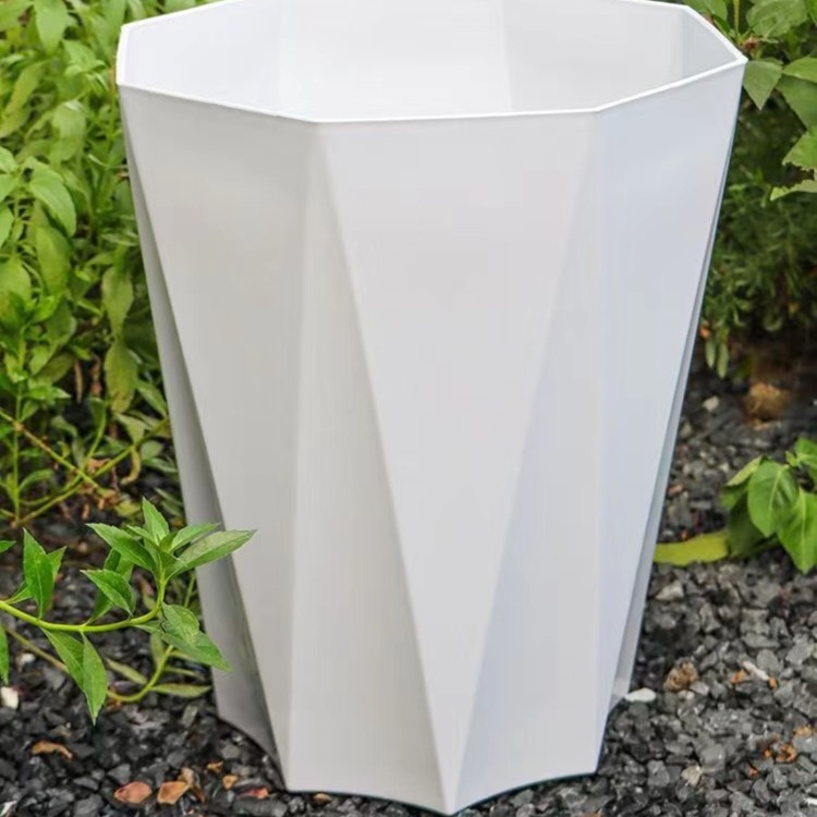 新款大型绿植天堂鸟落地客厅特大号7角边仿水泥树脂塑料大号花盆