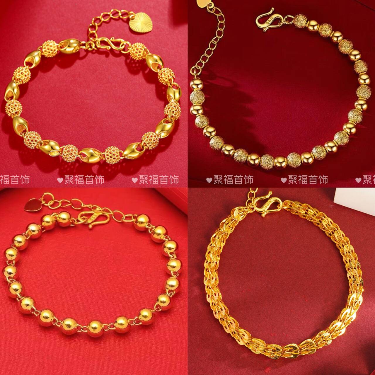 铜合金手链 高奢柜金色凤尾手链 圆珠手链送妈妈百搭时尚精美手链