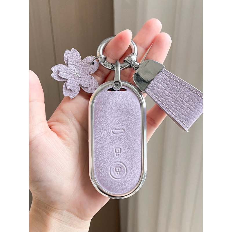 适用于问界M5钥匙套AITo汽车M7真皮M9高级合金简约全包紫色女士款