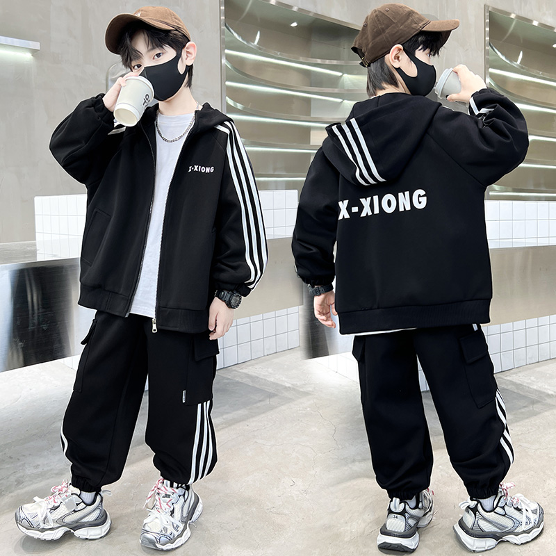 男童套装春秋儿童洋气韩版运动中大童休闲男孩潮衣服童装2025新款