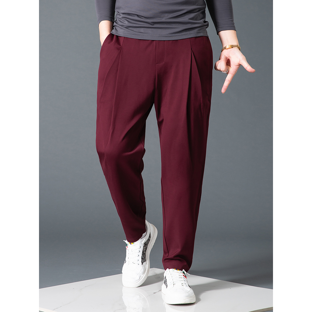 休闲裤男小脚垂感九分欧若风宽松韩版潮流百搭纯色弹力运动哈伦裤