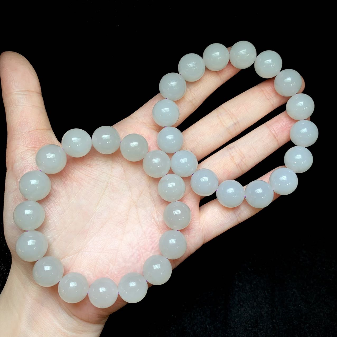 【云上叙】和田玉单圈手串-多样性发一件-约12mm-V0236-M（甄选）