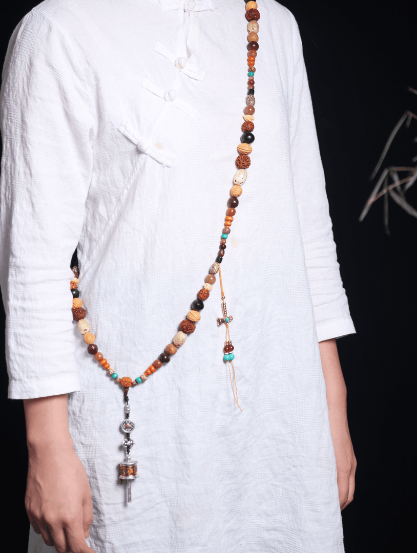 多宝菩提子菩提根凤眼菩提星月菩提野桃核等108颗斜挎男女百搭