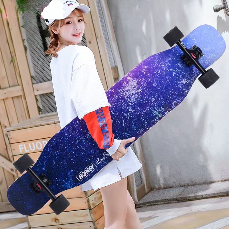 长板滑板专业板女男生初学者成人刷街舞板女生青少年公路枫木板子