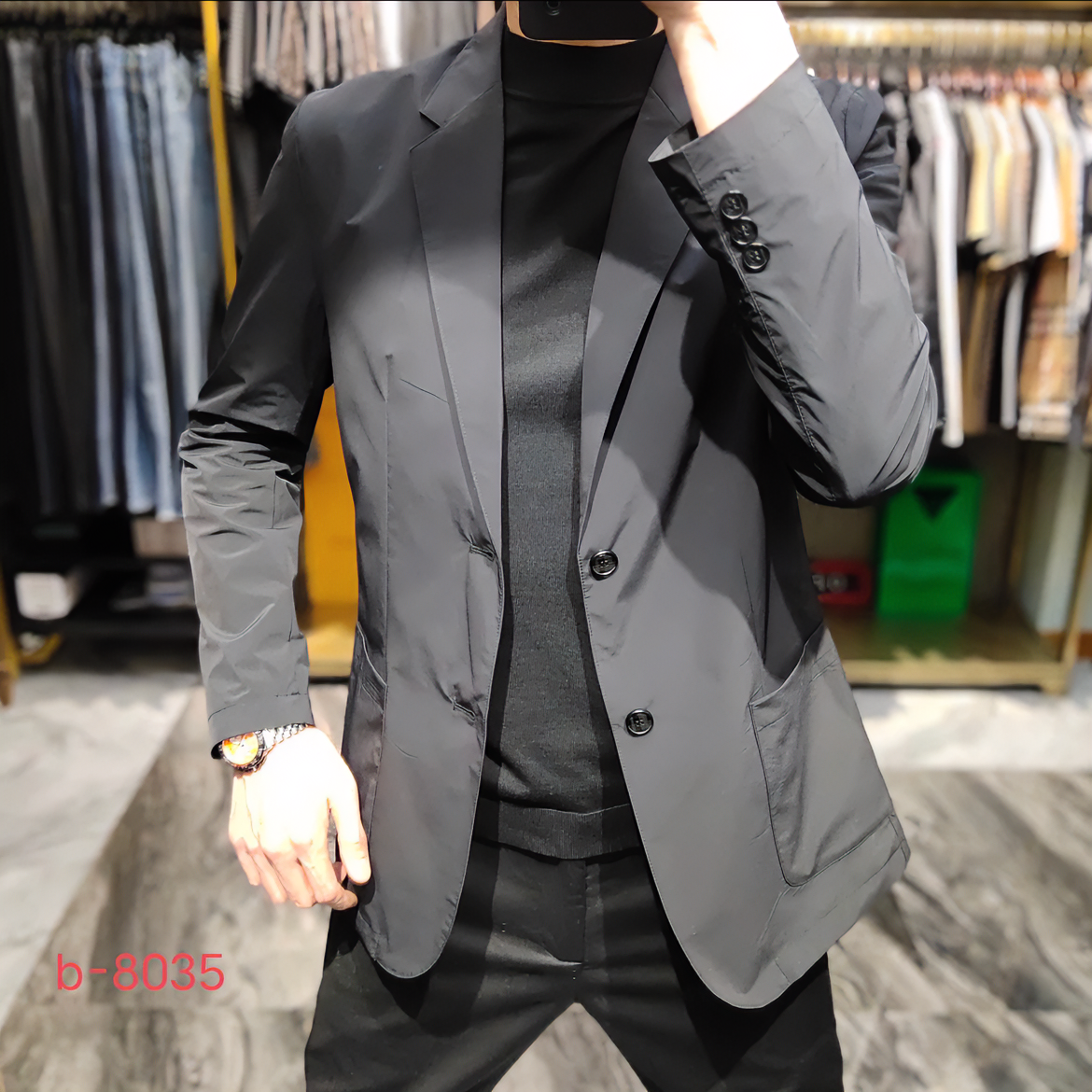 2023新款男士百搭休闲西服外套修身西装商务时尚韩版潮流简约纯色