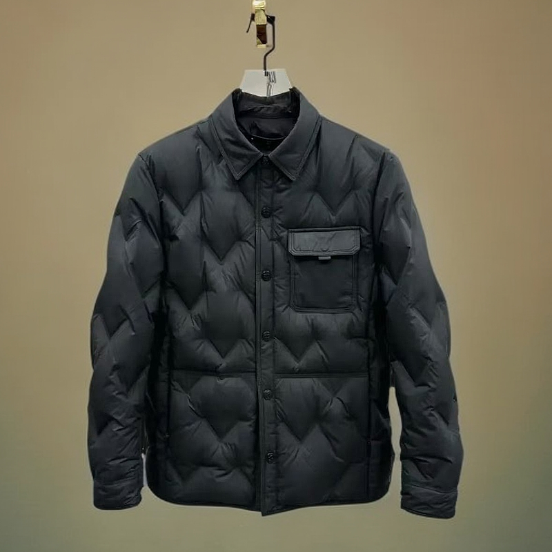 男士秋冬季翻领商务休闲棉服简约保暖百搭时尚棉衣外套轻薄外衣男