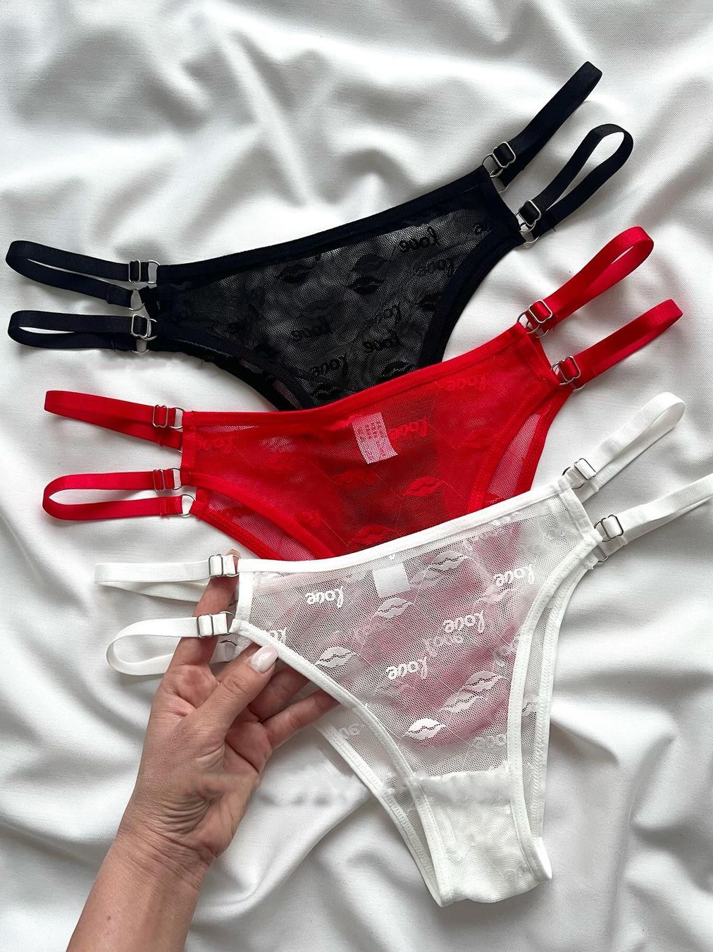 性感蕾丝内裤女款超薄女士内裤大码可调节腰围低腰透气蕾丝内裤