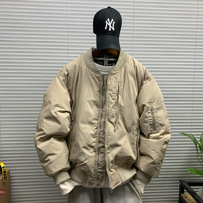 冬季新款立领加厚保暖棉衣二棉外套男潮牌休闲港风百搭面包服棉服