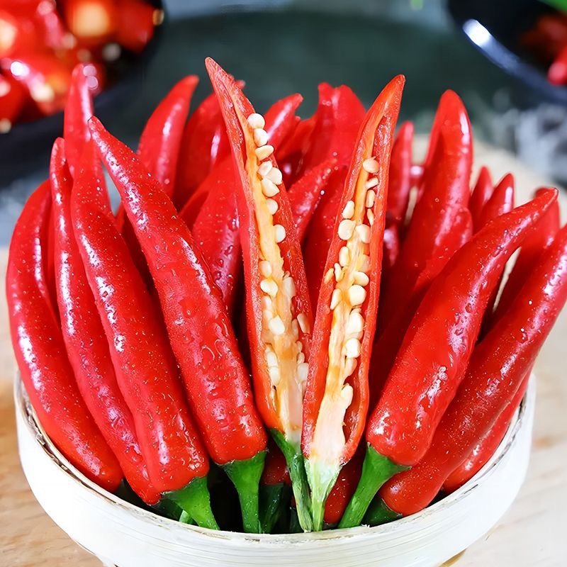 新鲜采摘特辣小米椒巨辣朝天椒指天椒全红小米辣泡椒剁椒100g/5斤