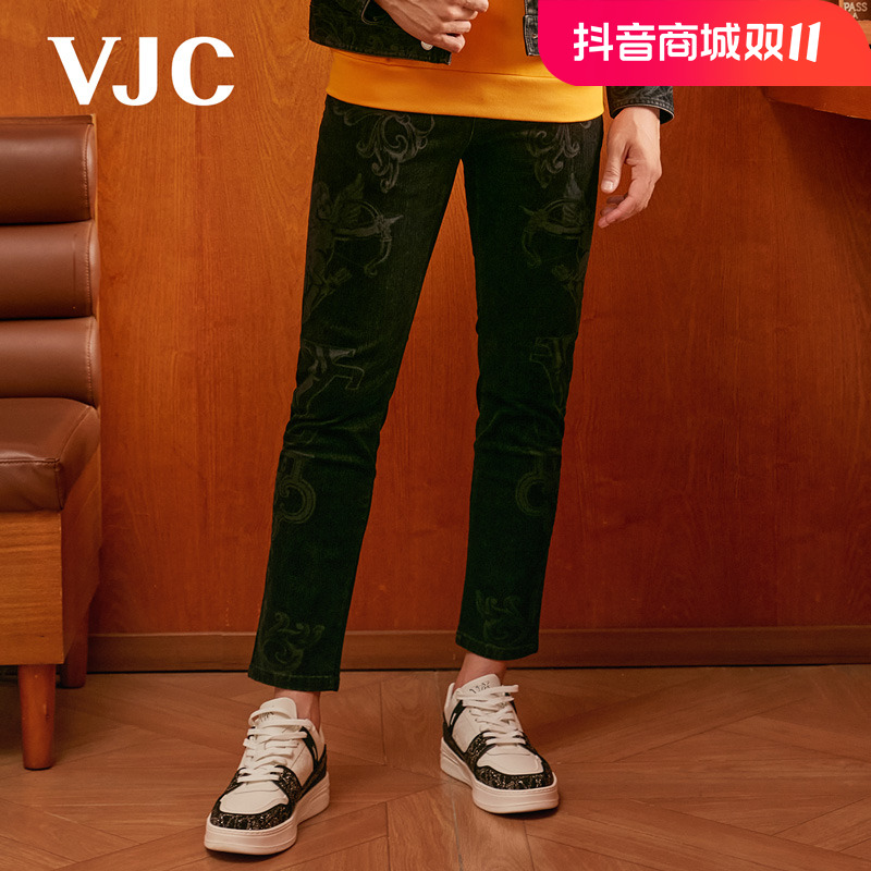 VJC/威杰思秋季新款男装时尚休闲牛仔裤修身九分裤B23CO2436