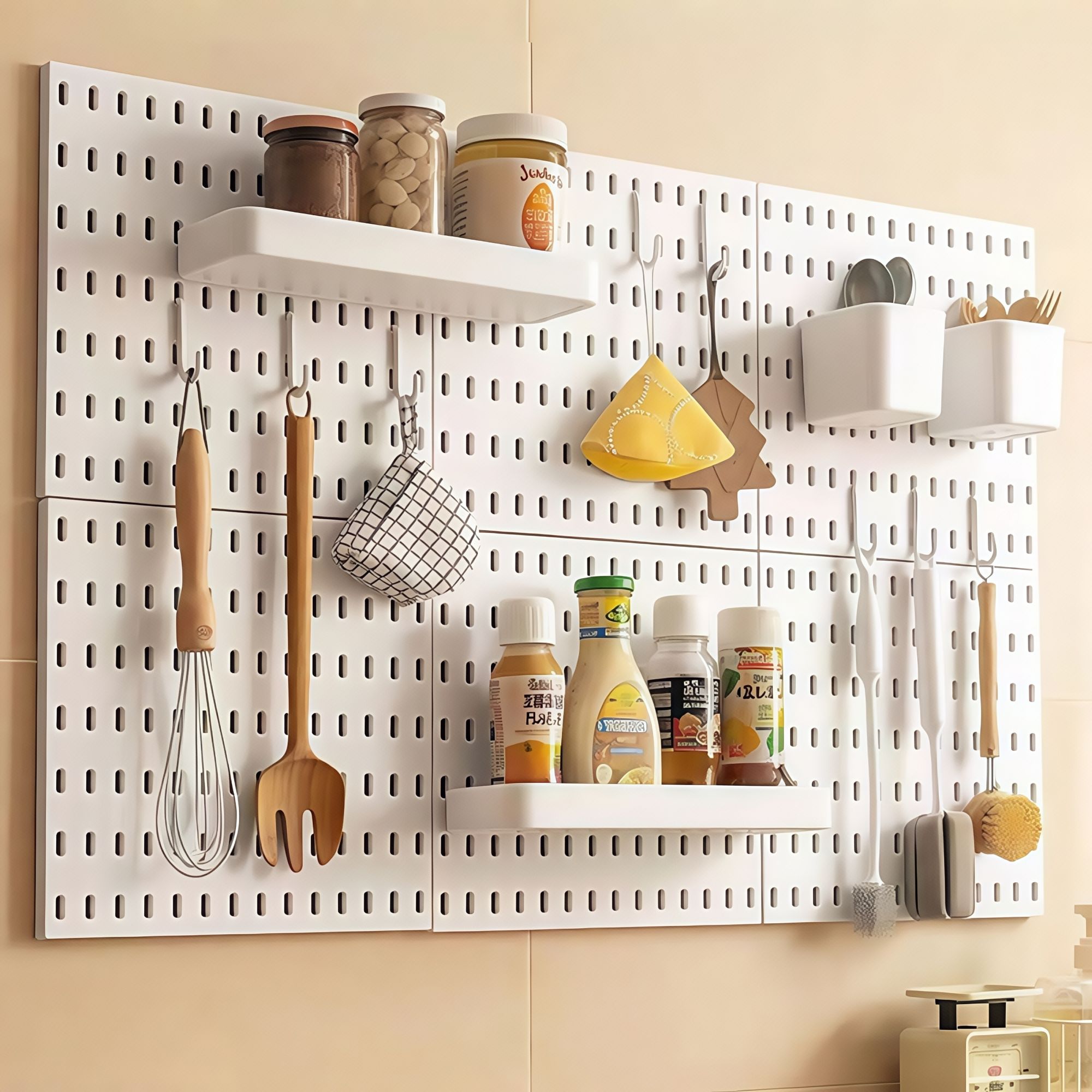 免打孔家用洞洞板厨房墙上宿舍浴室置物架五金工具展示收纳架配件