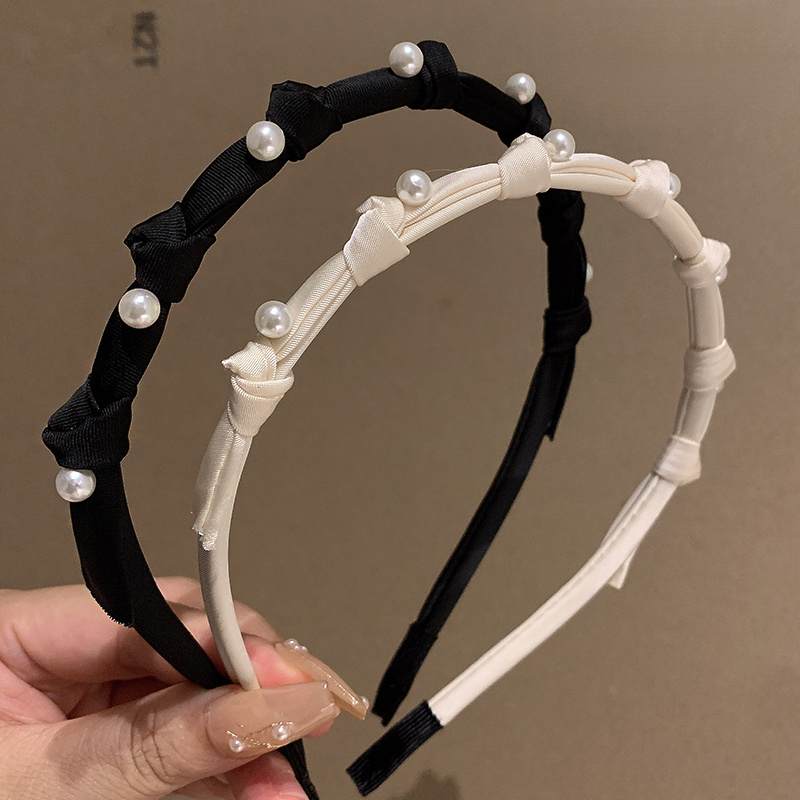 小香风珠发卡韩国打结压发洗脸头箍2023新款气质简约百搭头饰女