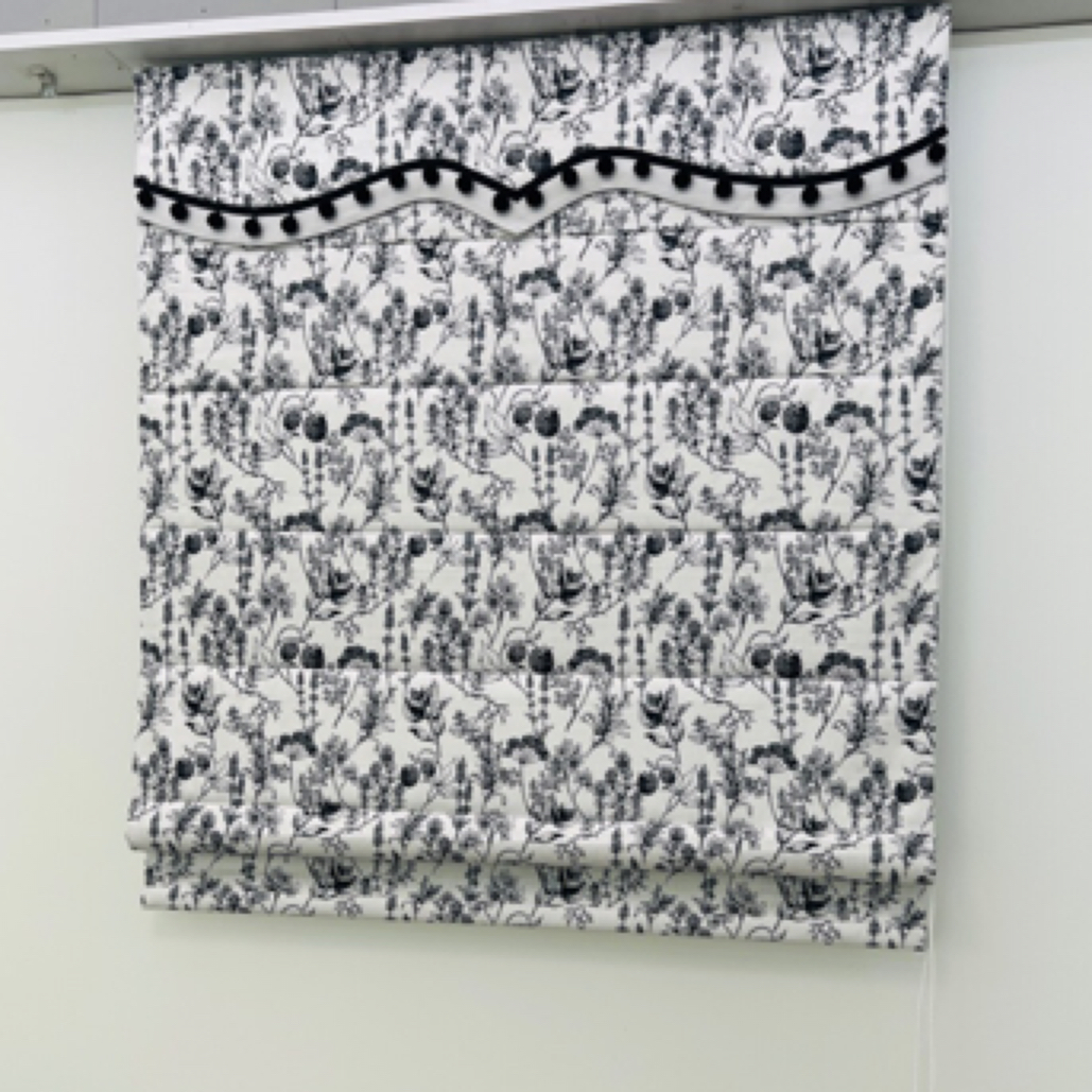 法式田园风格花布遮光罗马帘升降式卧室客厅窗帘