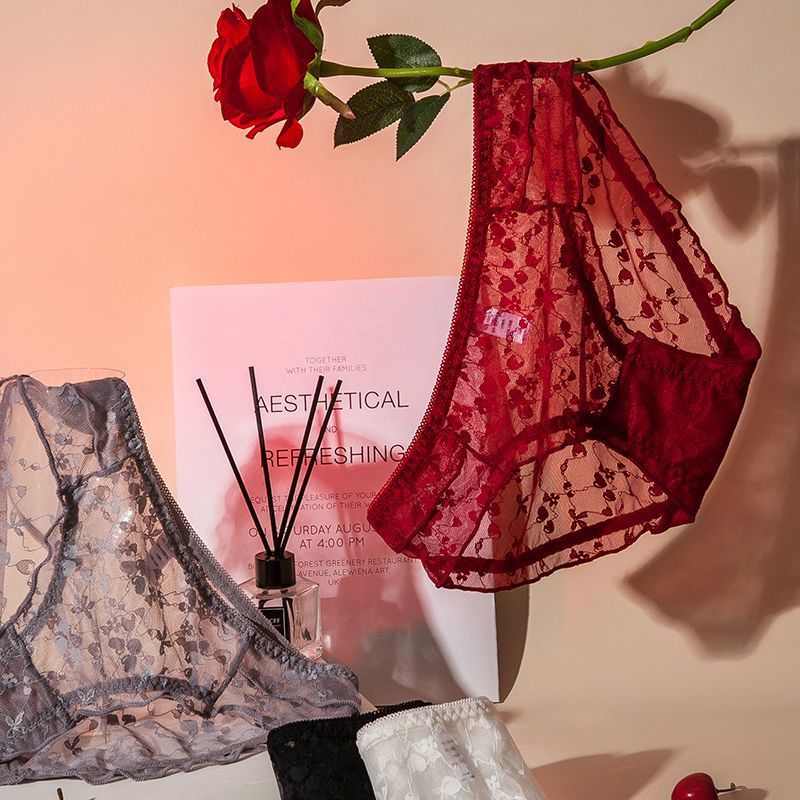 新款纯欲镂空蕾丝内裤女款高级感时尚火辣包臀少女生低腰三角短裤