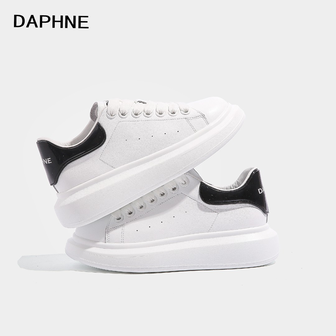 Daphne/达芙妮2025秋冬爆款小白鞋加绒保暖厚底增高百搭真皮女鞋