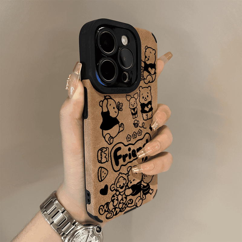 BANCA秋冬维尼熊适用iPhone16手机壳苹果15毛皮13/14男女11卡通12