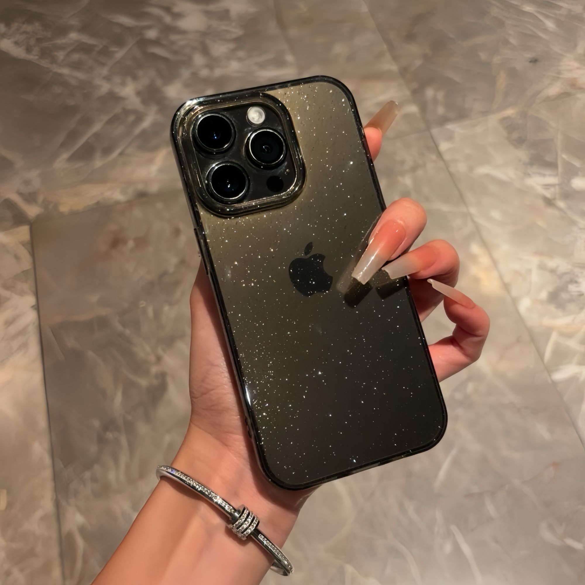 BANCA超气质闪粉细闪适用苹果17/16promax手机壳iphone15/14/13女