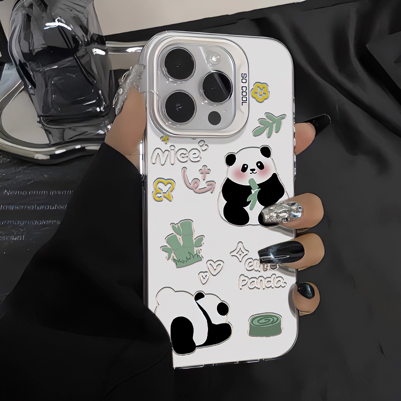 BANCA可爱竹子熊猫iphone15/14/13/12promax手机壳华为oppo小米14