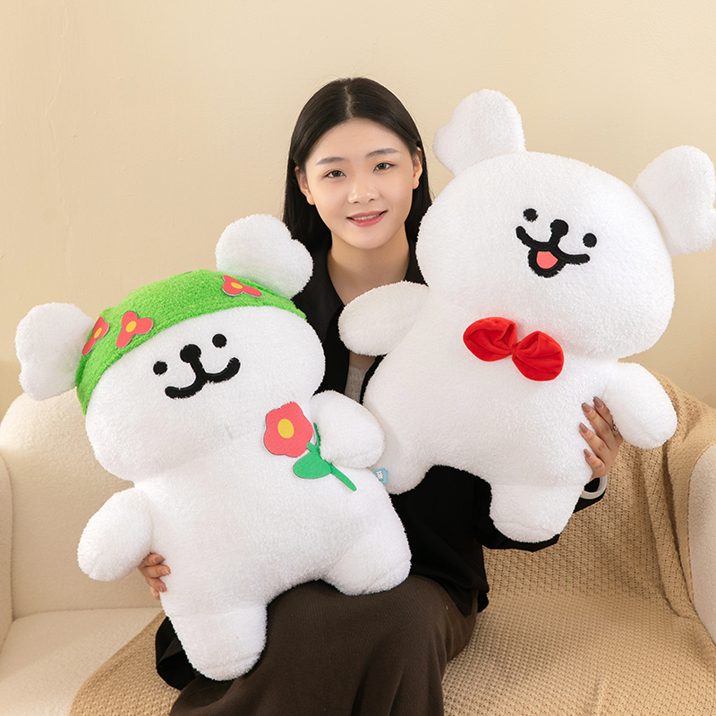 爆款可爱线条小狗玩偶毛绒玩具公仔呆萌狗狗高颜值睡觉抱枕送女孩
