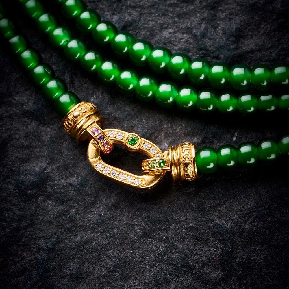 翠绿色项链万能扣DIY连接扣头搭配简约扣子配件女款时尚秋冬搭配