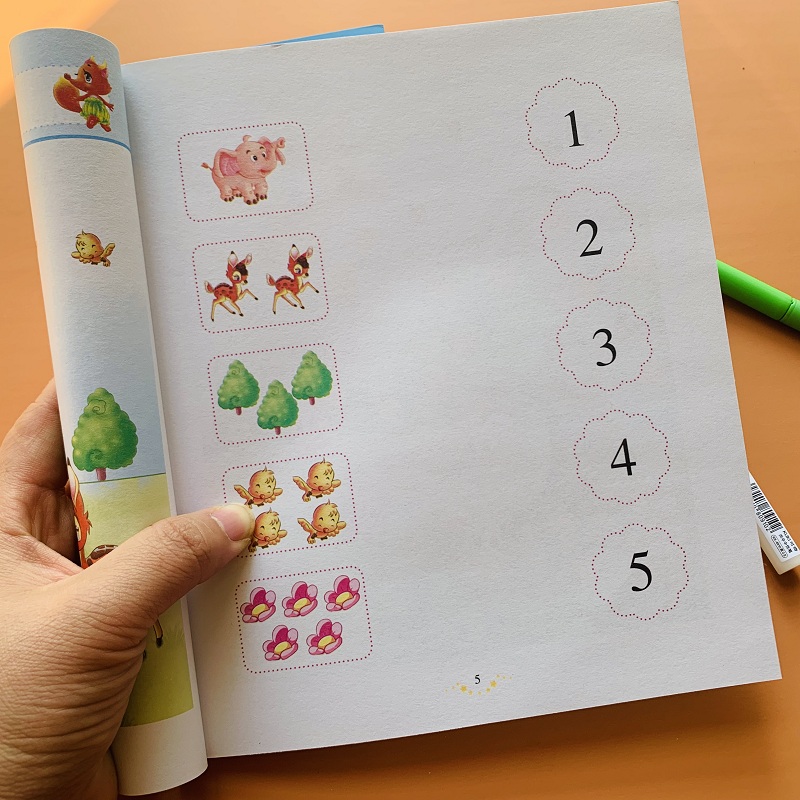 幼儿园小班数字连线书看图写数字0-10以内加减法看图列式计算