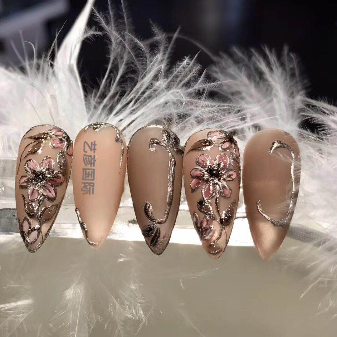 SUCAI/苏彩冰茶色显白贴片指甲贴气质裸色冰透夏日欧美风流行渐变