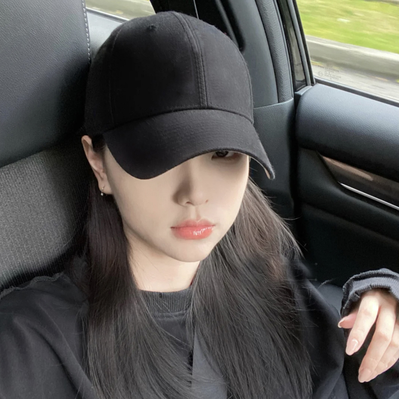 棒球帽防晒百搭遮阳防晒纯色帽子大头围显脸小硬顶男士鸭舌硬挺