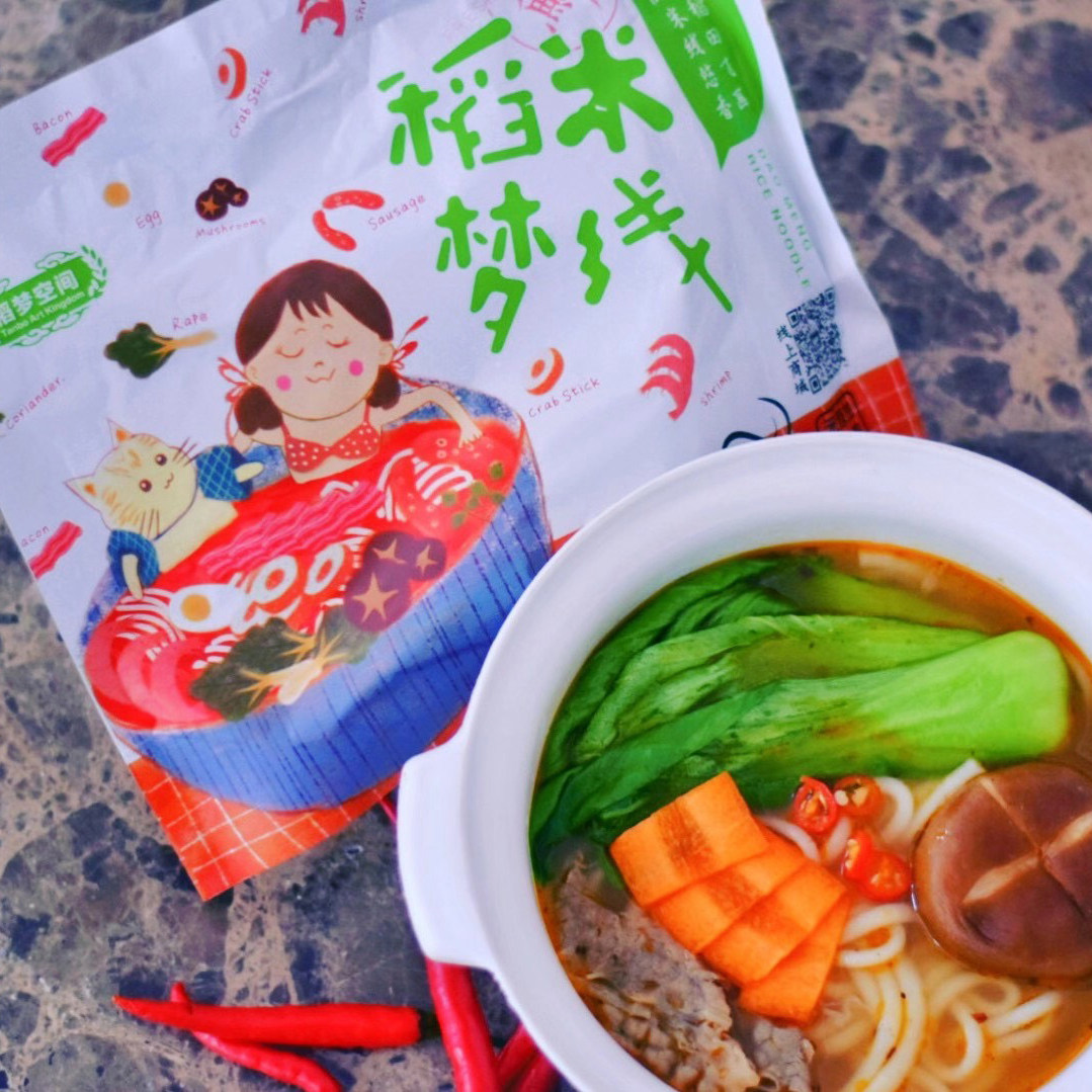 稻梦空间 米线350g*6袋装 网红方便速食袋装便携包装微辣米线自