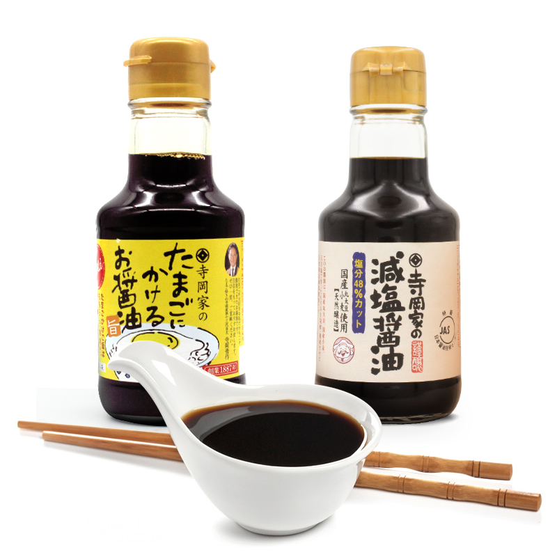 日本进口寺冈家减盐酱油日式猫饭家用生鸡蛋拌饭酱油调味汁150ml